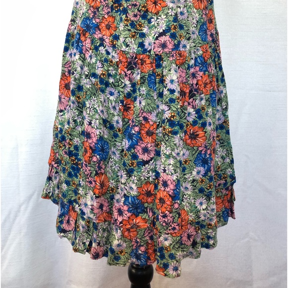 Wild Fable Womens Dress Floral XS Green/Orange - Picture 9 of 12